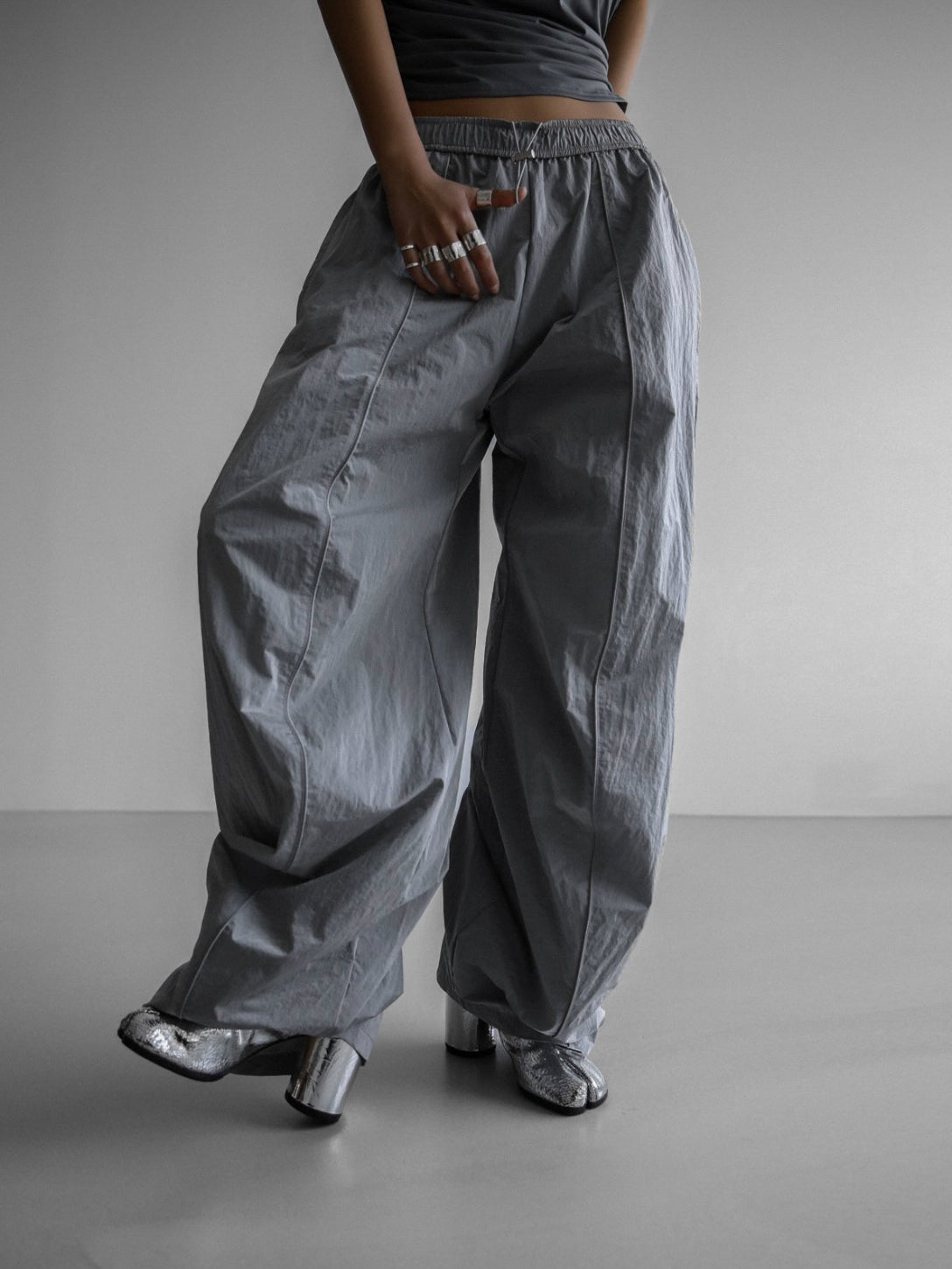 Drawstring Parachute Pants