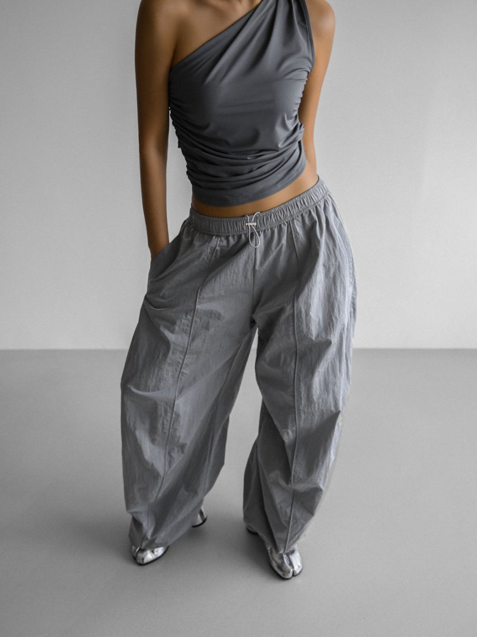 Drawstring Parachute Pants