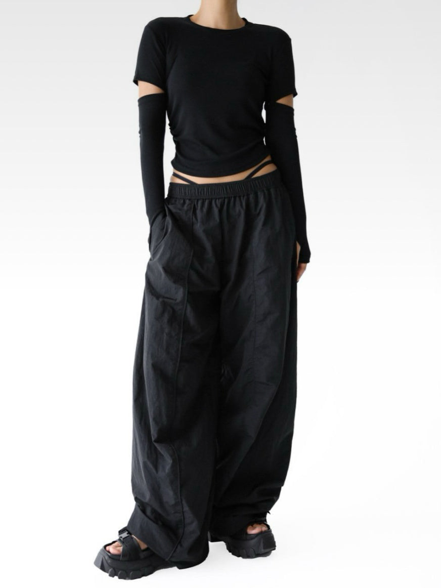 Drawstring Parachute Pants